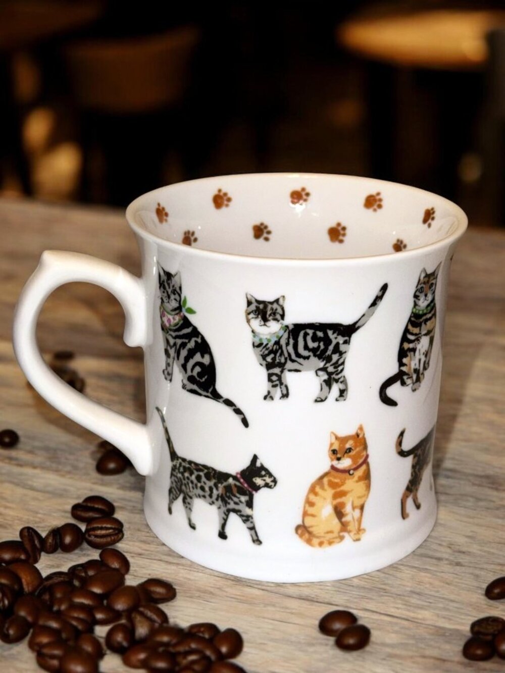 Cat-Themed Fine China Mug By Cooksmart England